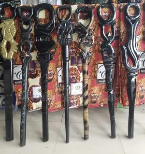 Authentic African Hand-Carved Wooden Walking Sticks / Chiefs Staffs