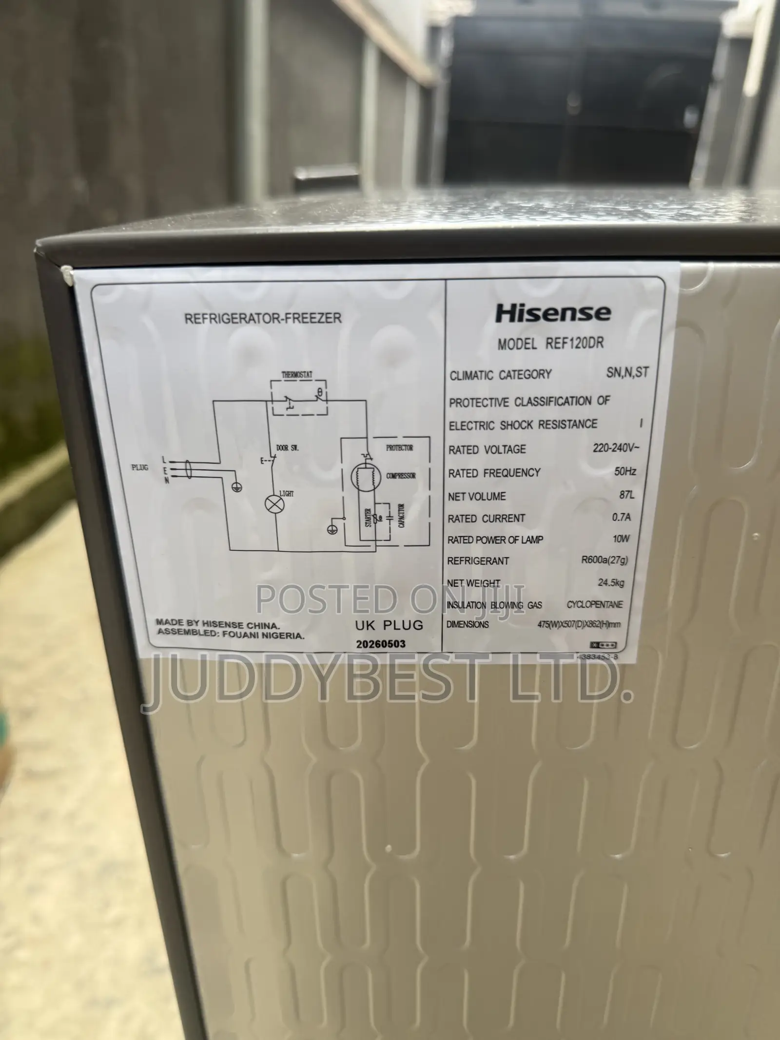 Hisense Ref 120dr 87l Double Door