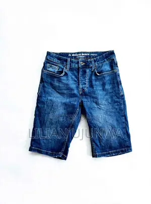 Blue Denim Shorts Teens Size 28 Regular Stretch Thrift