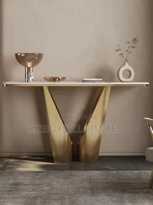 Luxury Console Table Feaures a Sleek Marble or Sintered Stone Top.