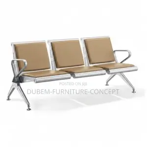 3-Seater Metal Airport Waiting Chair - Heavy Duty Reception