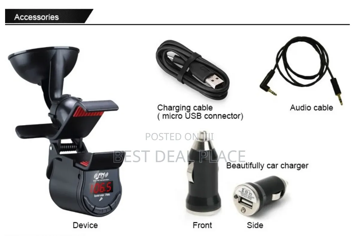 Multi Function Mobile Car Holder FM Transmitter MP3 Player