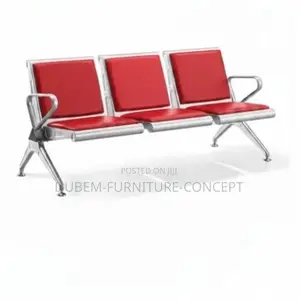3-Seater Metal Airport Waiting Chair - Heavy Duty Reception