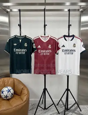 Real Madrid Home, Away and Third Kit Jersey.