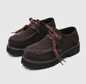 New Inn New FCDP Brown Suede Moc-Toe Shoes With Chunky Lug Soles