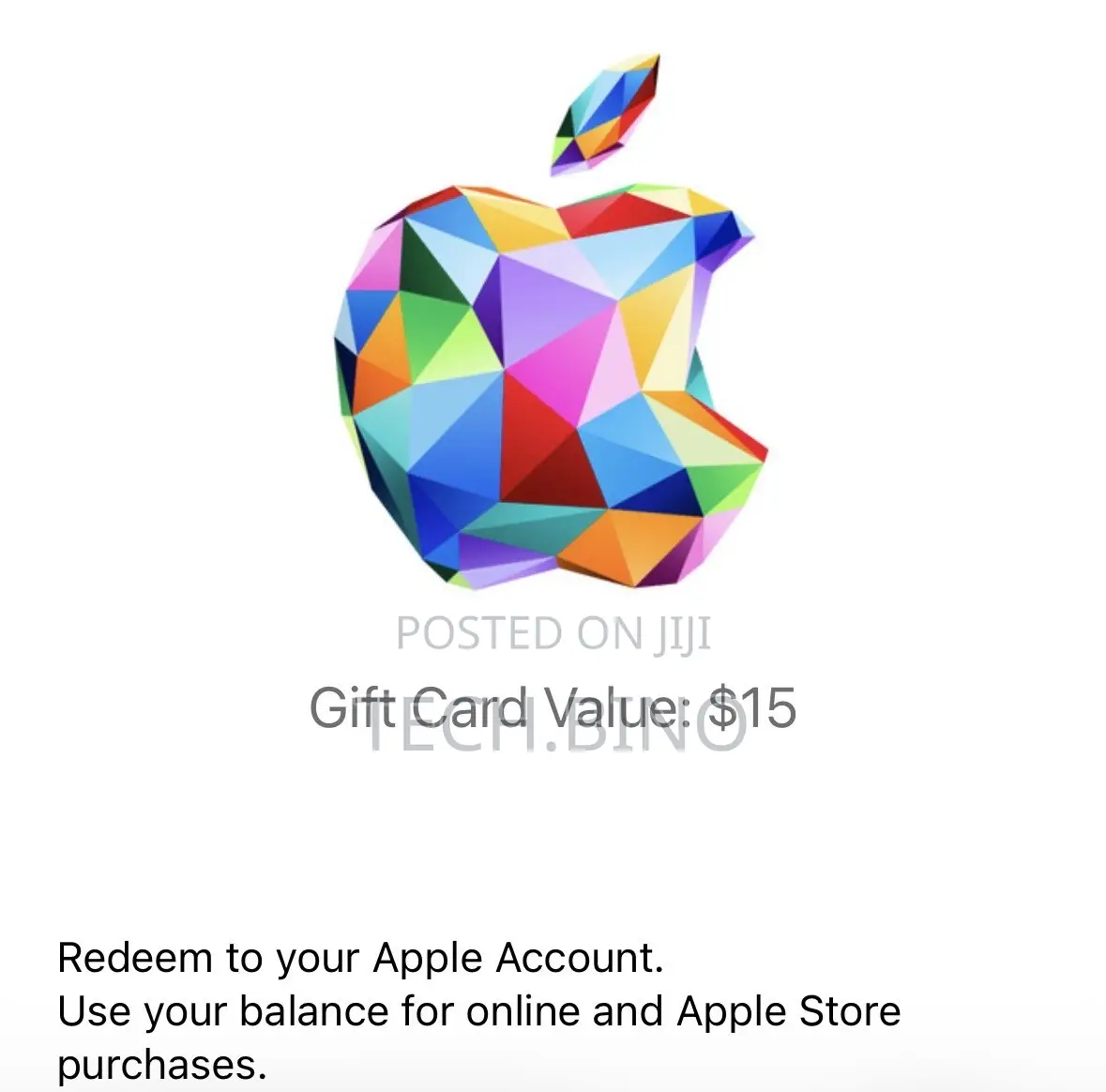 Apple Gift Card 15USD