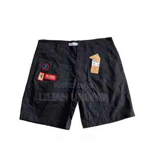 Unisex Black Chinos Shorts Size L Age 13-15 DIESEL Patch Thrift