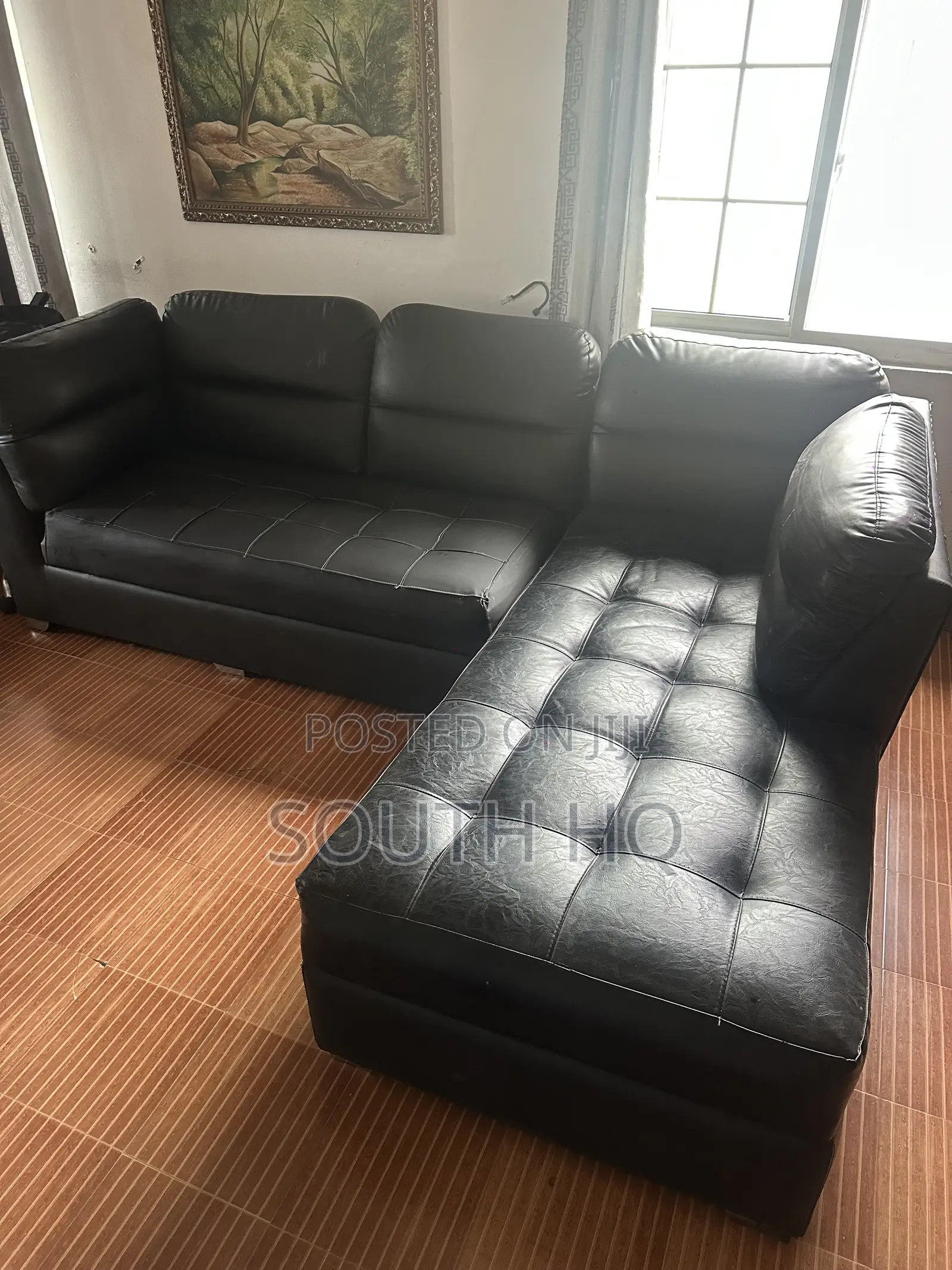  L-Shape Leather Sofa for Sale!