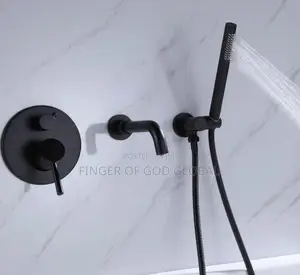 Black Wall-Mounted Shower Set