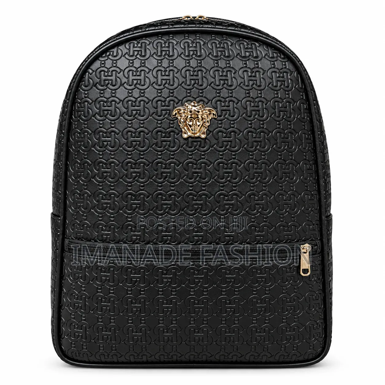 Stylish Black Patterned Backpack