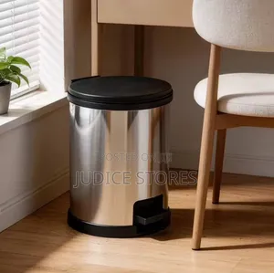 Drum Shaped Pedal Bin Stainless Steel Foot Operated