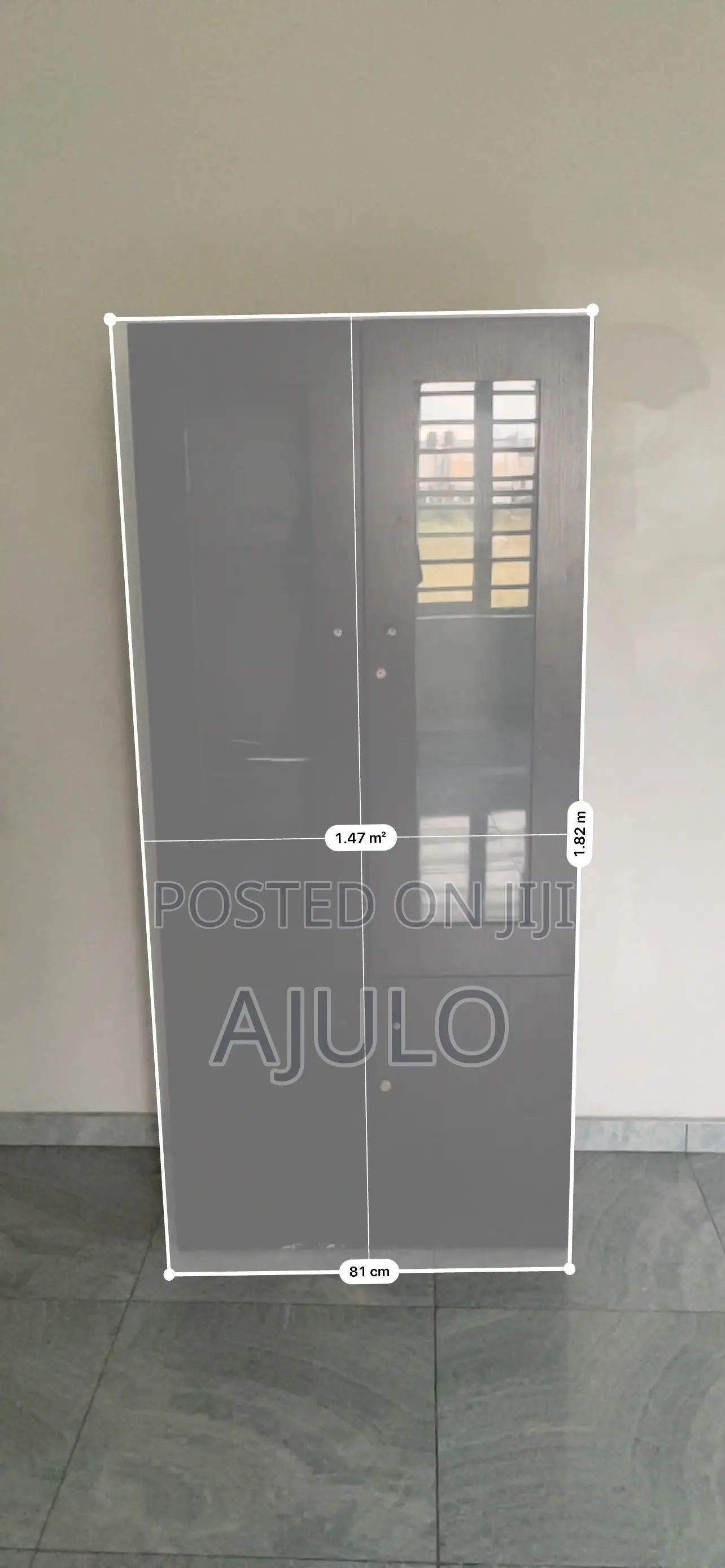 Dark Brown Cupboard With See Through Glass