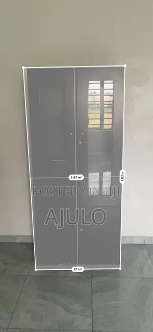 Dark Brown Cupboard With See Through Glass