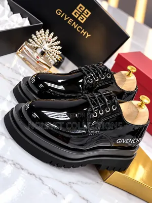 Men's Givenchy Patent Leather Derby Shoe With Double Sole