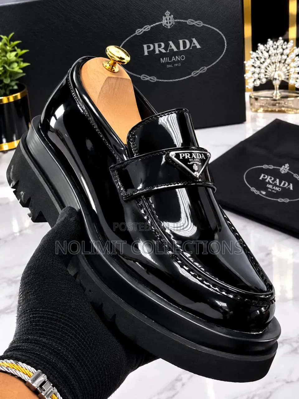 Men's Prada Loafers With Black Double Soles