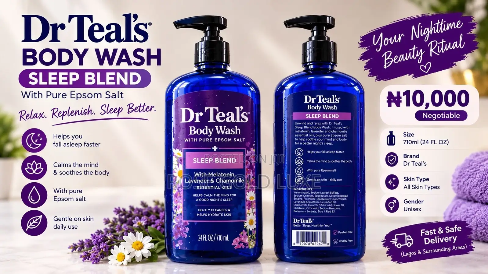 Dr Teal’s Body Wash Sleep Blend 710ML