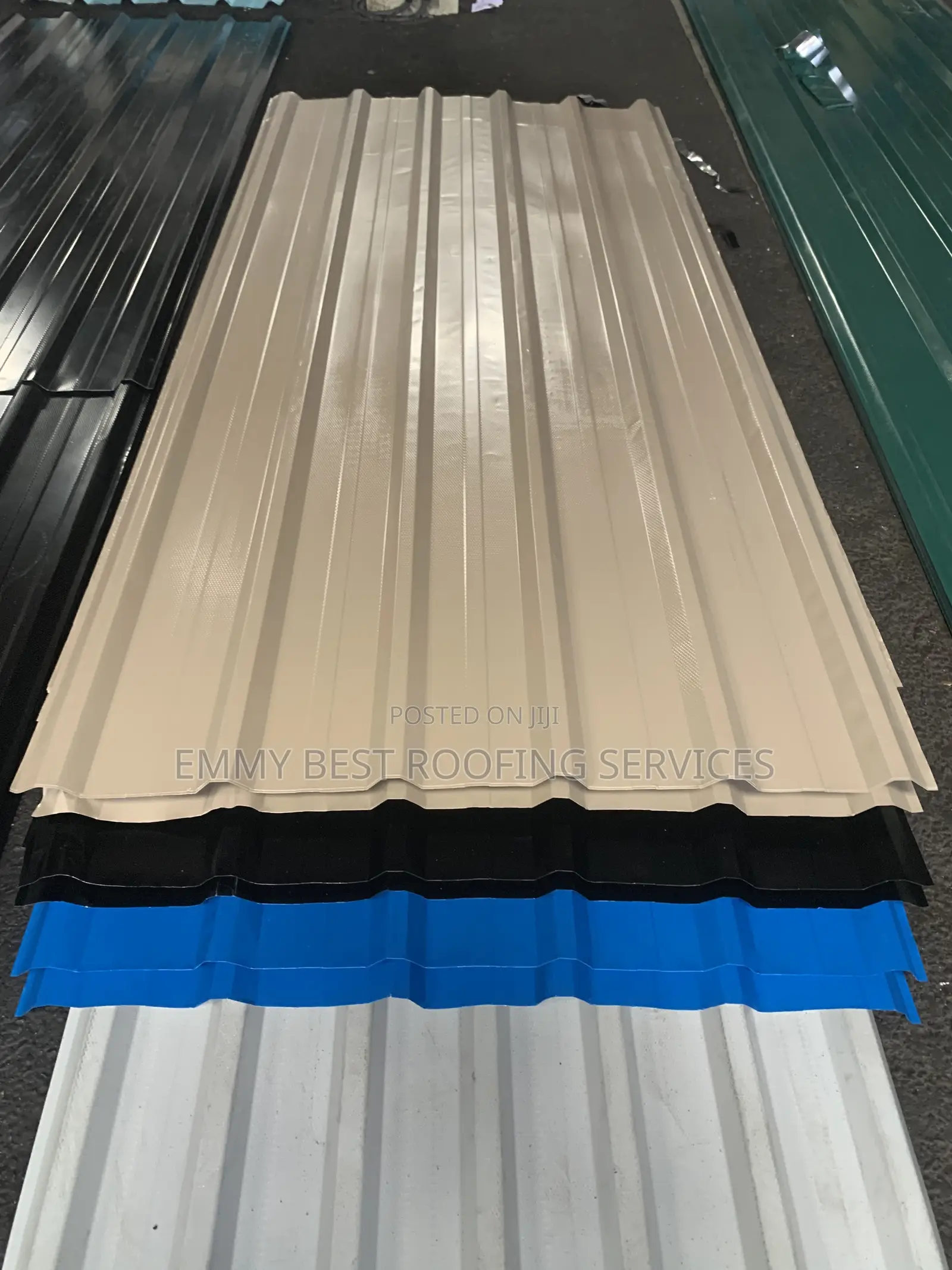 0.40mm Aluminum Roofing Sheet - Beige / Black / Blue - Long Span