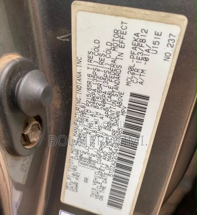 Toyota Sienna 2005 Gray