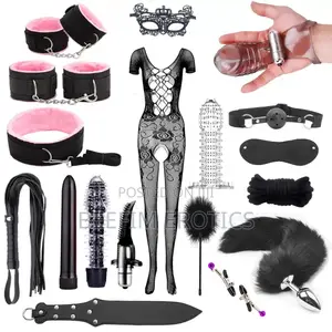 18pc BDSM Restraint Kit Set Cuffs Blindfold Rope, Whip, Collar