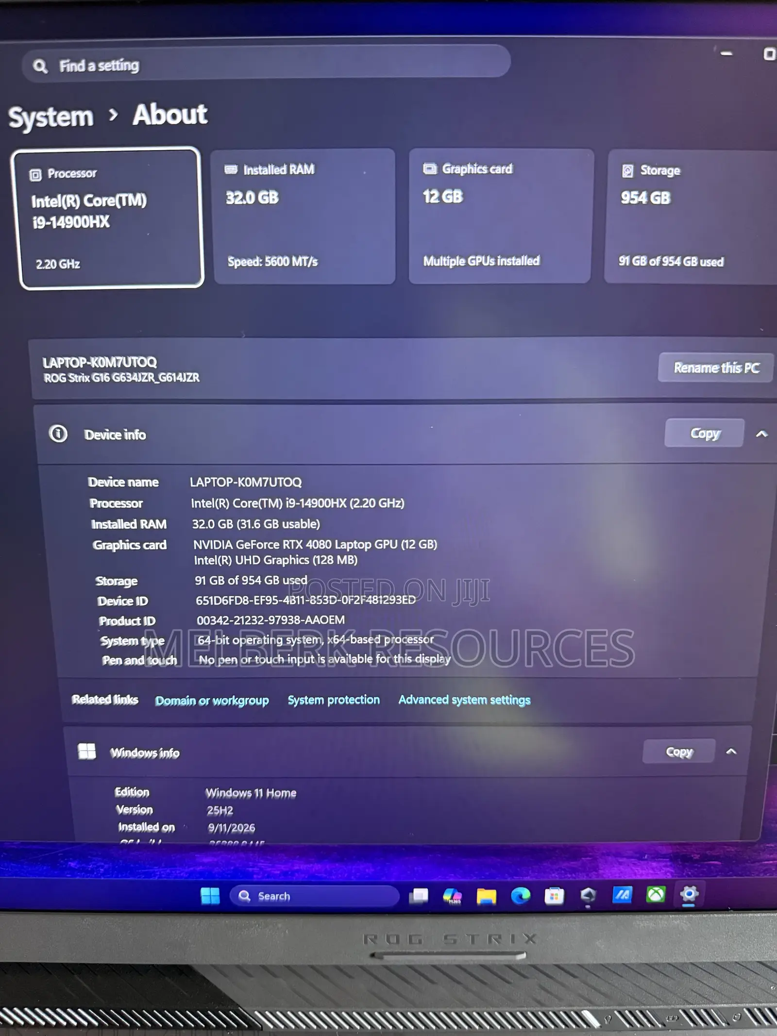Laptop Asus ROG Strix SCAR 16 32GB Intel Core i9 SSD 1T