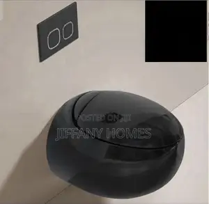 Quality Egg Shape Black Wall Hung WC