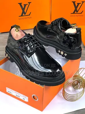 LV Monogram Glossy Patent Chunky Lace-Up Shoe