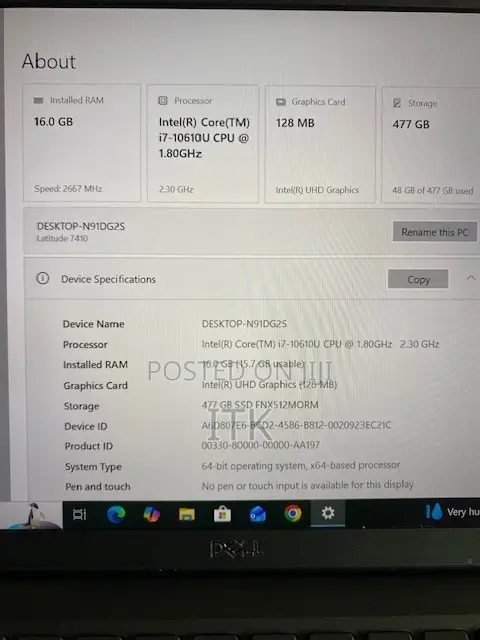 Laptop Dell Latitude 7410 16GB Intel Core i7 SSD 512GB