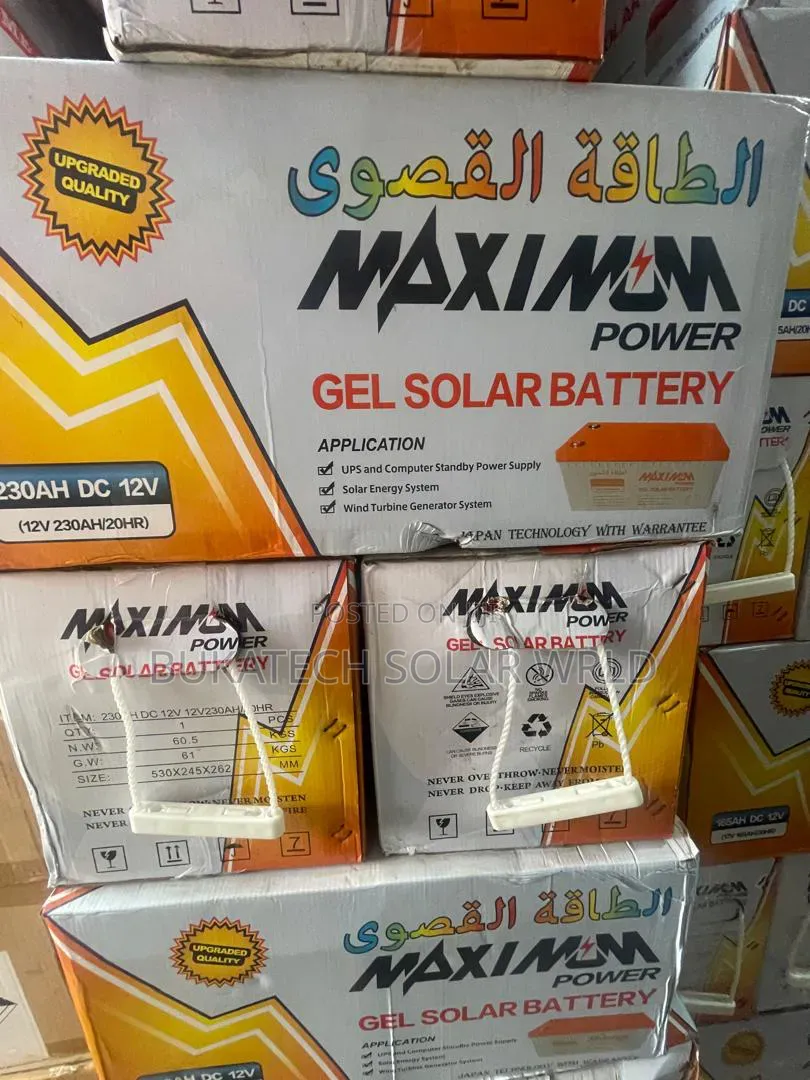 230ah Maximum Energy Gel Battery