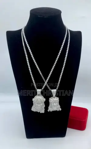 Zirconia Tennis Neckchain and Jesus Pendant