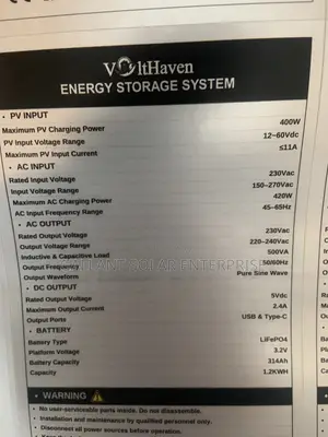 VOLHAVEN All in One Solar Generator System