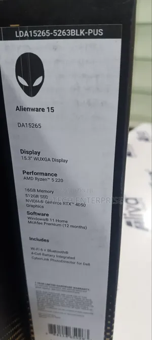 New Laptop Alienware M15 16GB AMD Ryzen 5 SSD 512GB