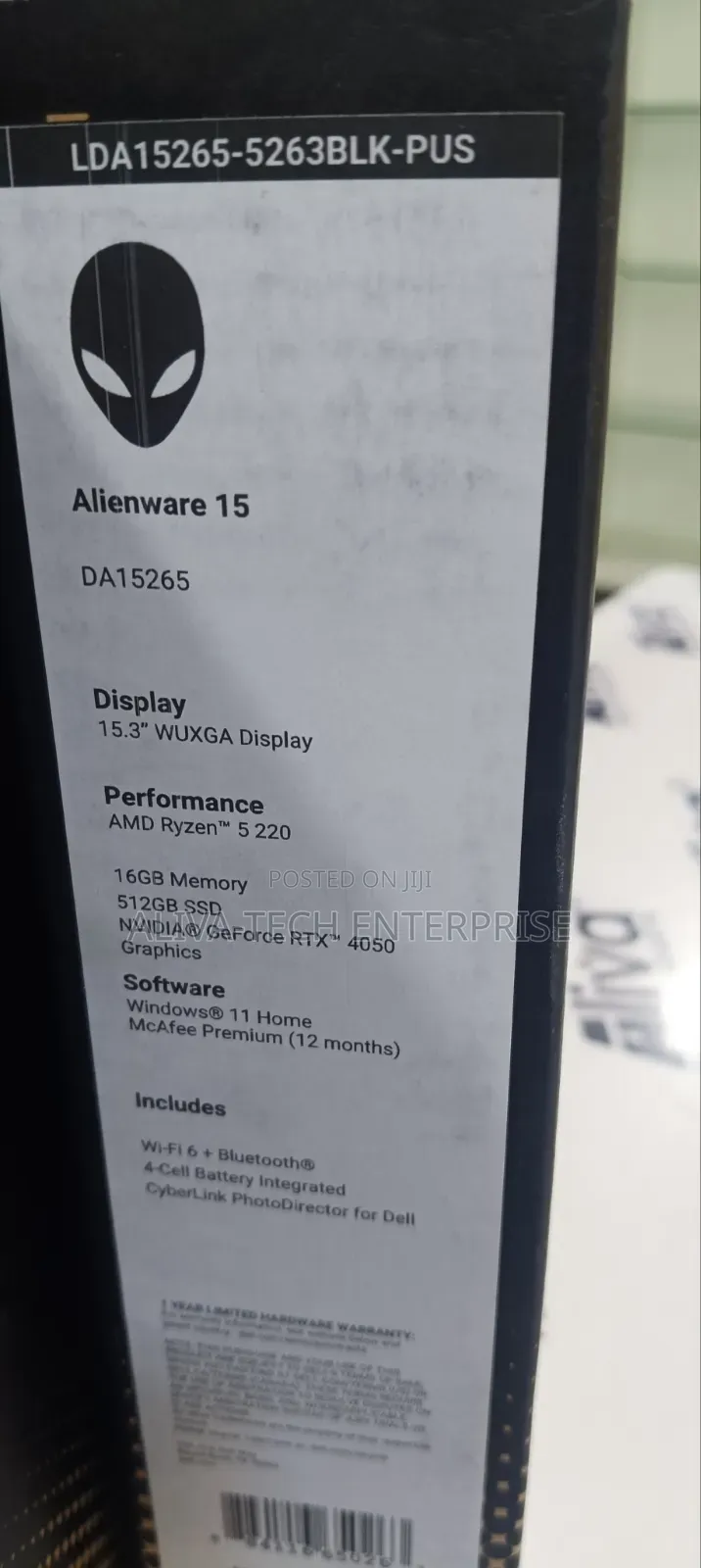 New Laptop Alienware M15 16GB AMD Ryzen 5 SSD 512GB