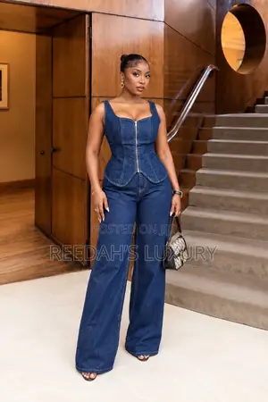Women’s Luxury Corset 2 Piece Denim Set