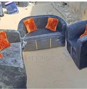 Quality Leather & Fabric Sofa Chairs (1, 2, 3-Seater) With Stools.