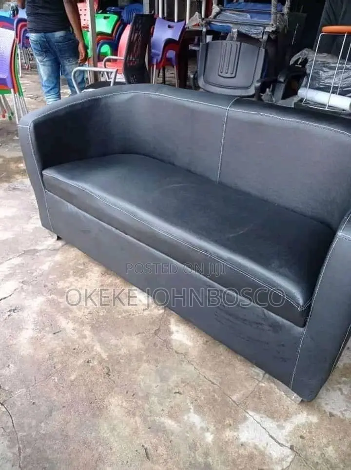 Quality Leather & Fabric Sofa Chairs (1, 2, 3-Seater) With Stools.