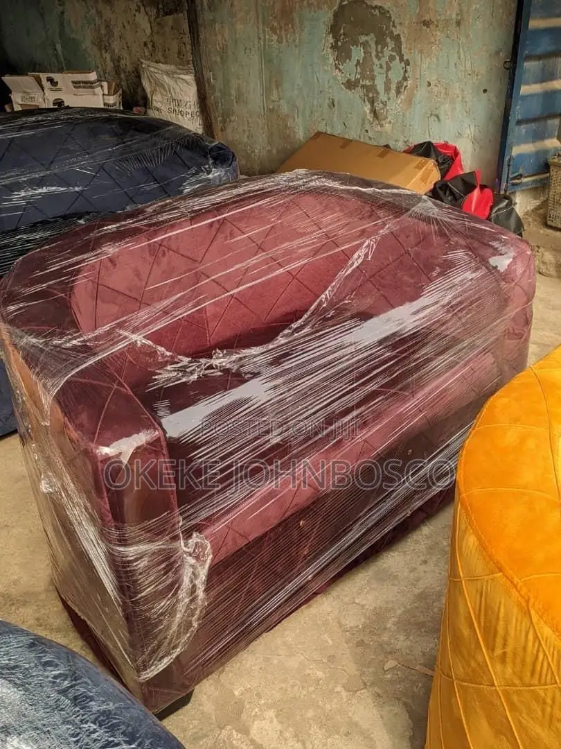 Quality Leather & Fabric Sofa Chairs (1, 2, 3-Seater) With Stools.