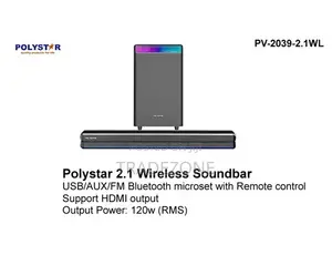 Polystar 2.1 Bluetooth Tower Soundbar System PV-2039-2.1WL