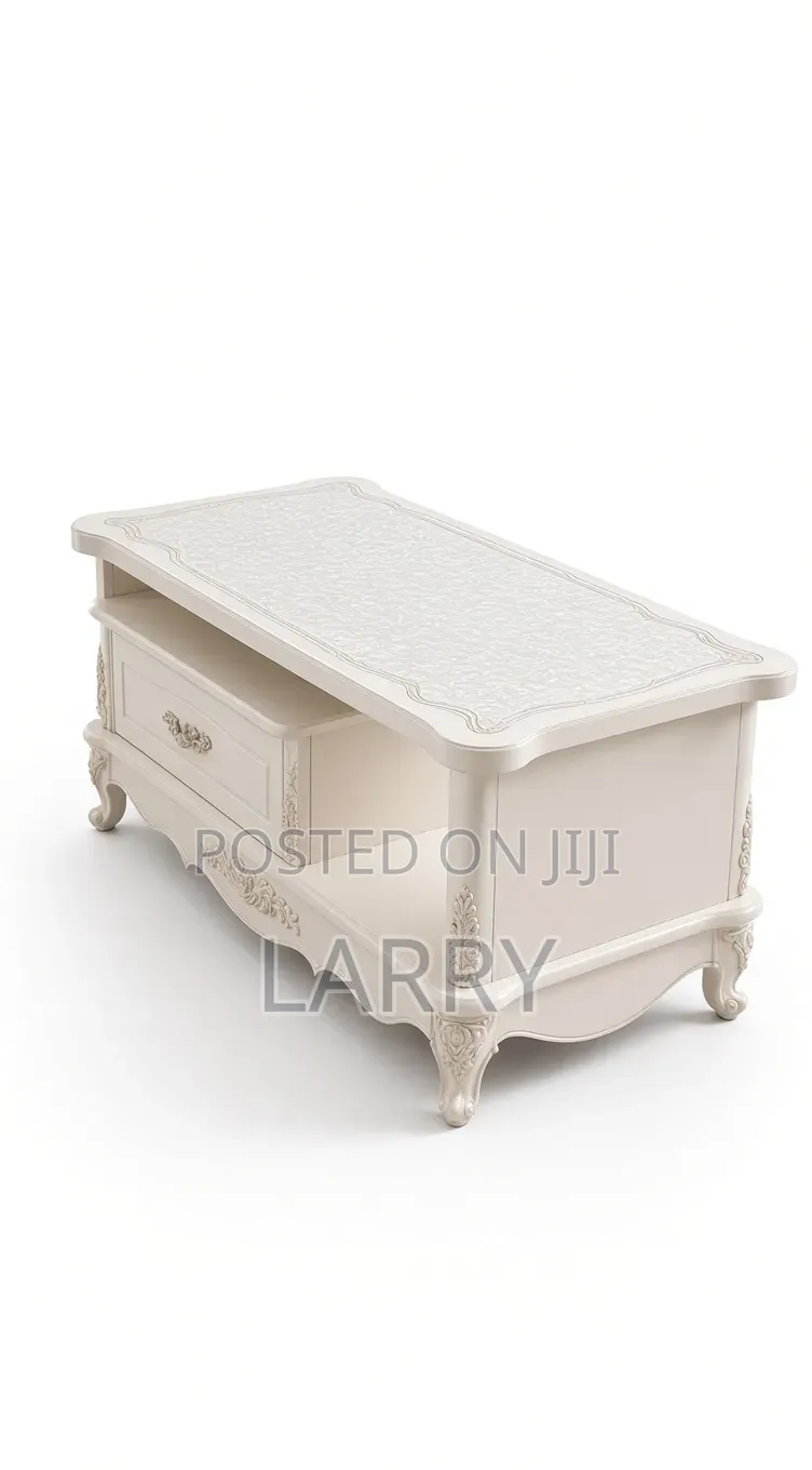 Beautiful White Ornate Center Table