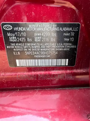 Hyundai Sonata 2011 Red