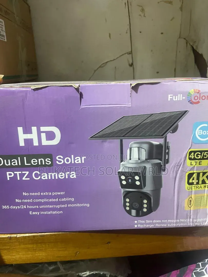 Dual Lense PTZ Ubox Solar CCTV Camera 4g