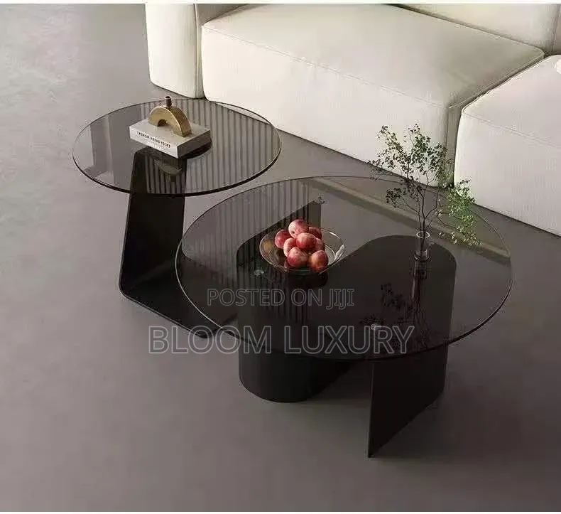 Obsidian Glass Center Table