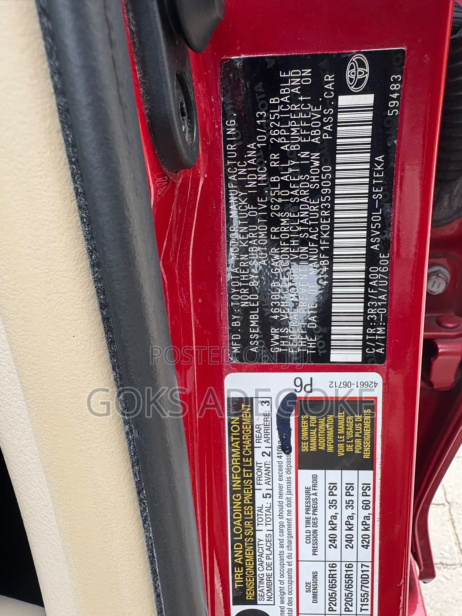 Toyota Camry 2014 Red