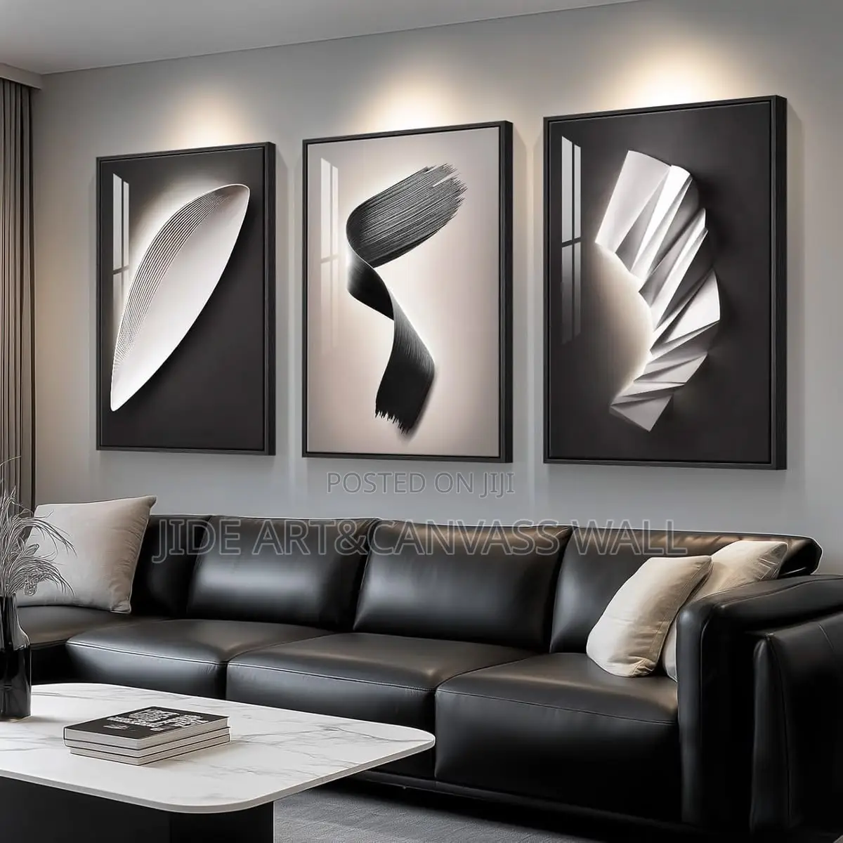 Modern Abstract 3 Panels Split Wall Art Decor