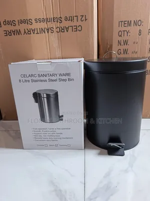 8L Black Pedal Waste Bin | Stylish & Durable Mini Dustbin