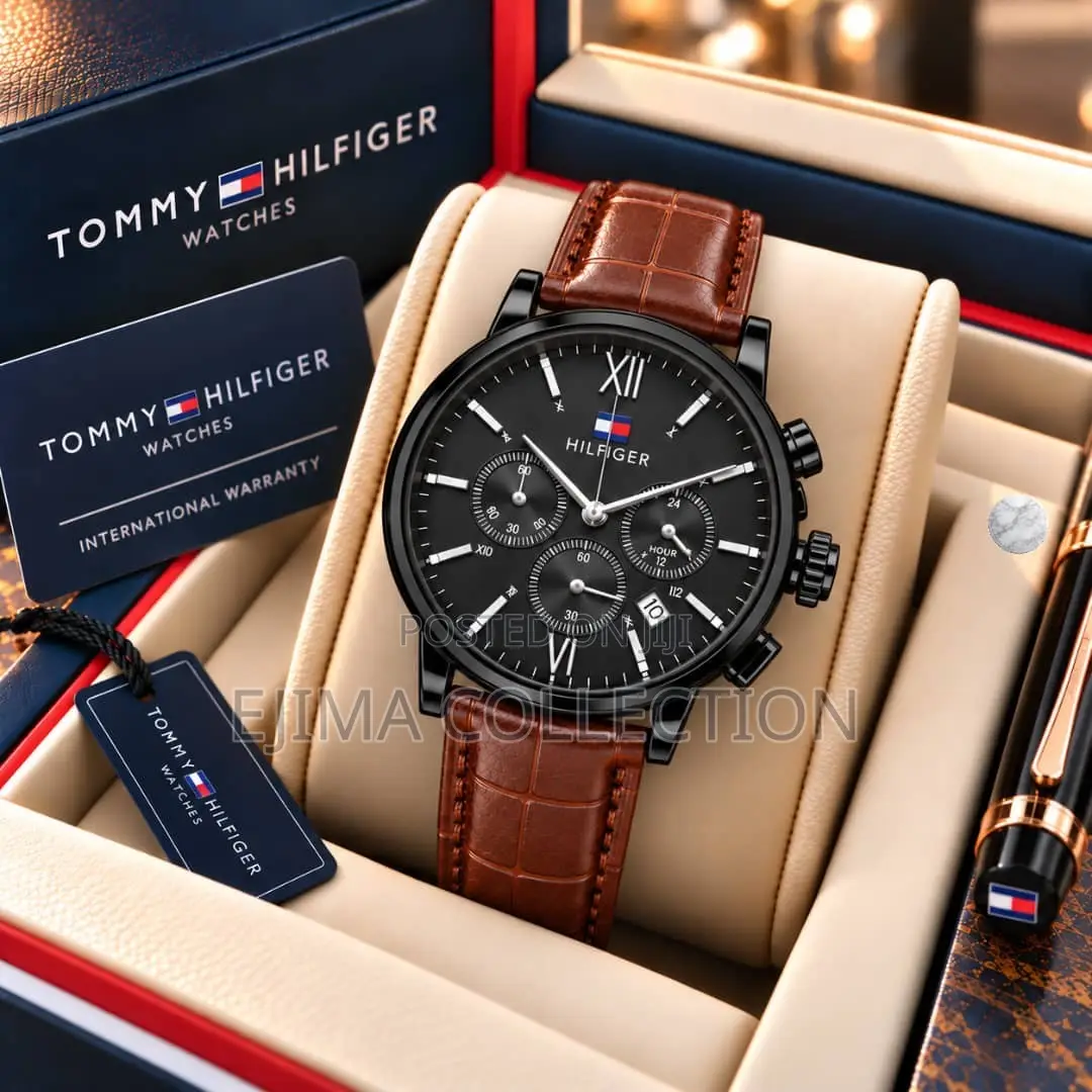Premium Active Chronograph, Luxury Tommy Hilfiger Leather Strap Watch