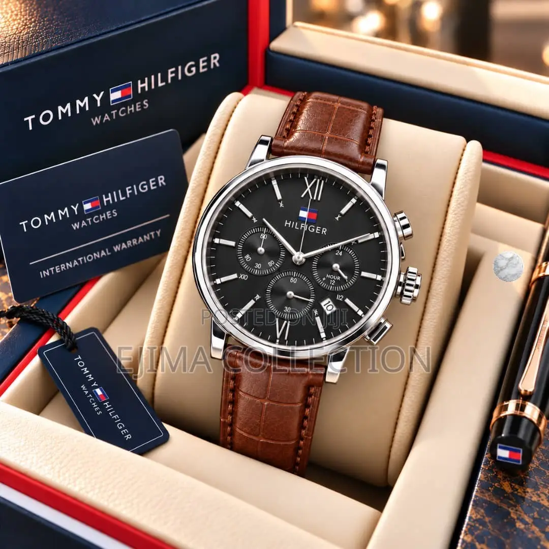 Premium Active Chronograph, Luxury Tommy Hilfiger Leather Strap Watch