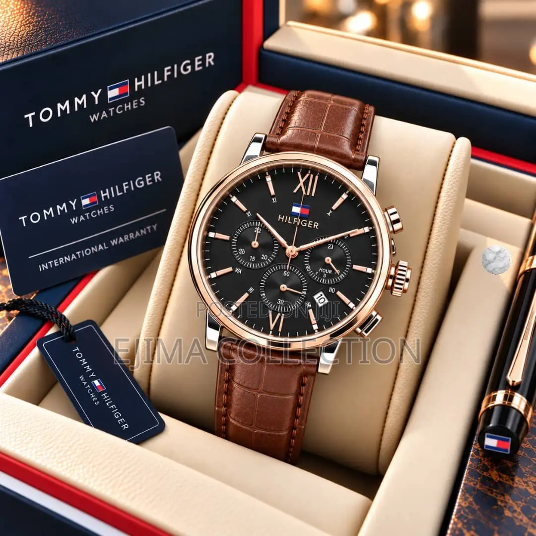 Premium Active Chronograph, Luxury Tommy Hilfiger Leather Strap Watch