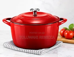 Brand New Tramontina 7-Quart Red Enameled Cast Iron Dutch Oven.