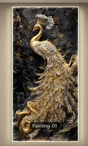 Peacock Luxury Crystal Diamond Stones Wall Art