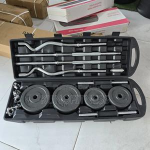 55KG Convertible Barbell, EZ Curl Bar & Dumbbell Set